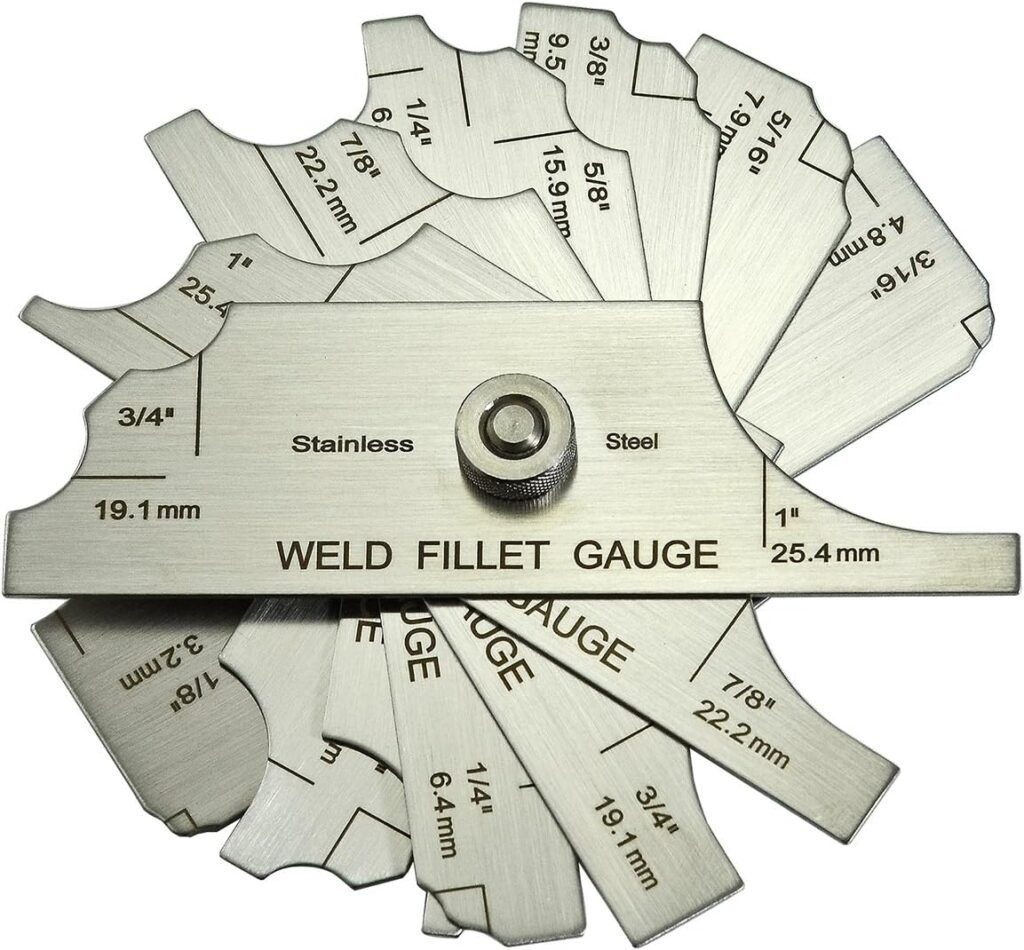 RIVERWELD 7 Piece Fillet Weld Set Gage Rl Gauge Depth Gauges Welding Inspection Test Ulnar Metric  Inch