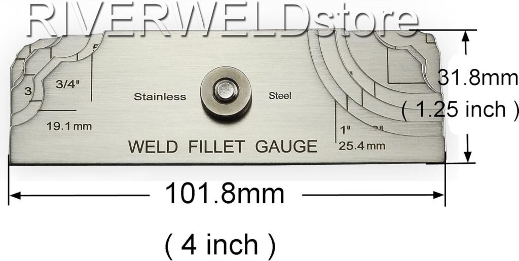 RIVERWELD 7 Piece Fillet Weld Set Gage Rl Gauge Depth Gauges Welding Inspection Test Ulnar Metric  Inch