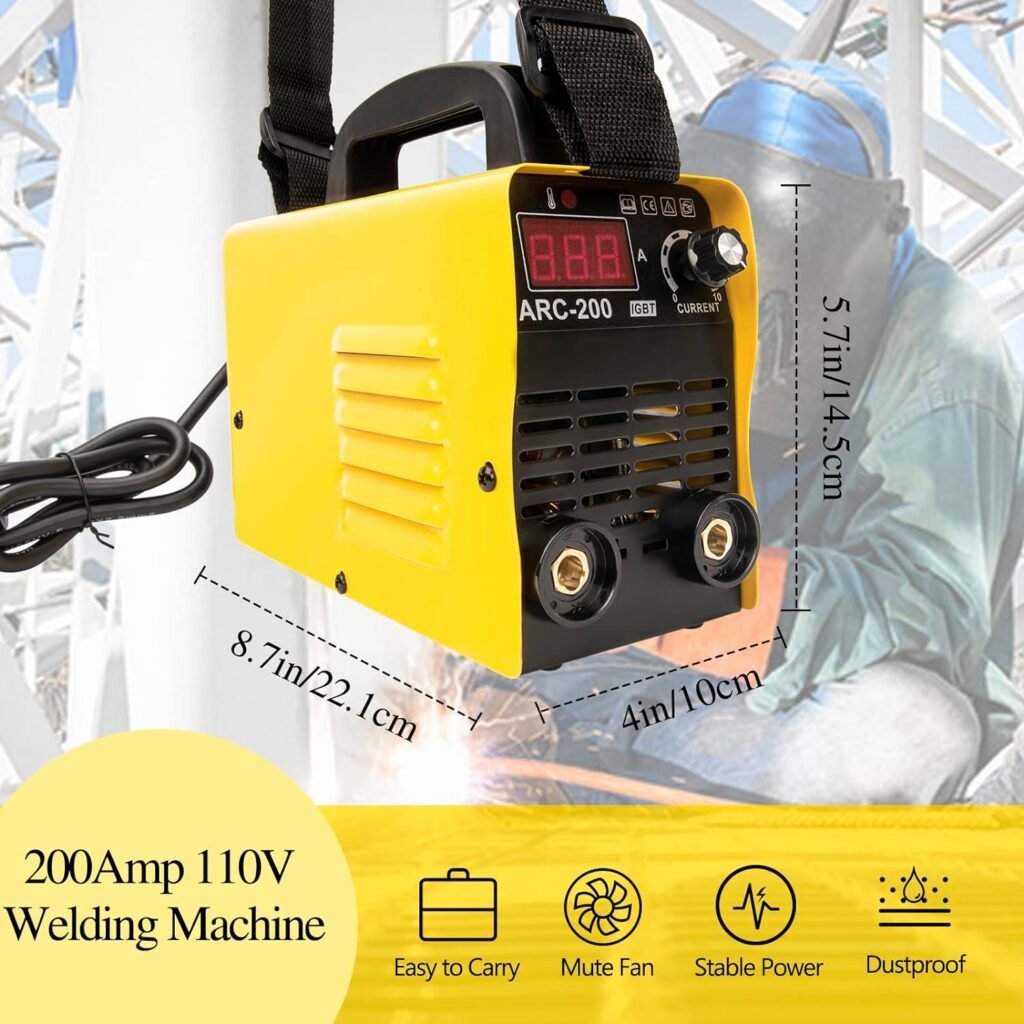 Stick Welder, Welding Machines, Welder Machine 110v, Mini Welder Machine Beginners ARC Welder 200Amp with Display LCD Use Welding Rod Tools