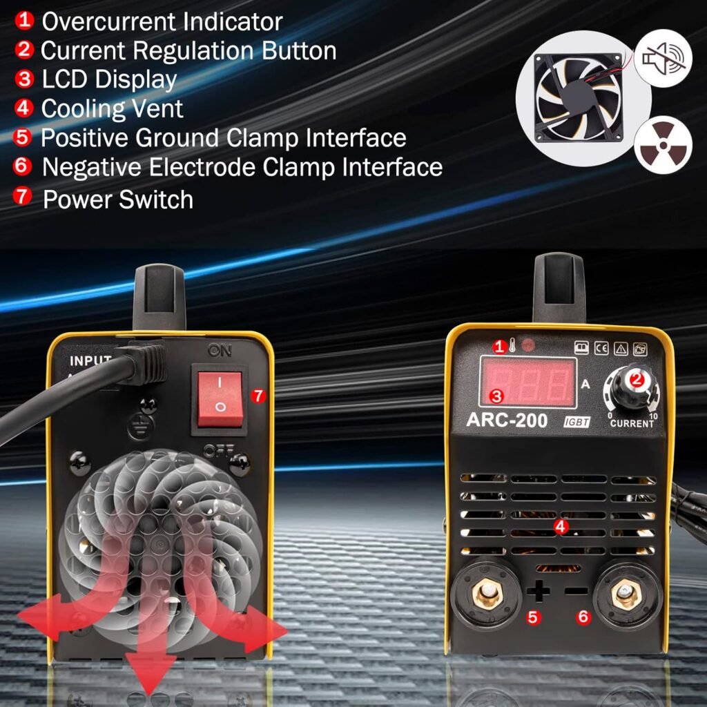 Stick Welder, Welding Machines, Welder Machine 110v, Mini Welder Machine Beginners ARC Welder 200Amp with Display LCD Use Welding Rod Tools