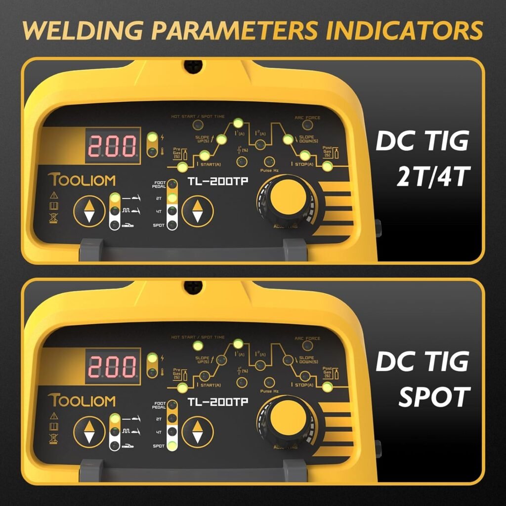 TOOLIOM TIG Welder with Pulse Welding Machine Multifunctional DC TIG/Spot TIG/Pulse TIG/Stick 110220V Dual Voltage