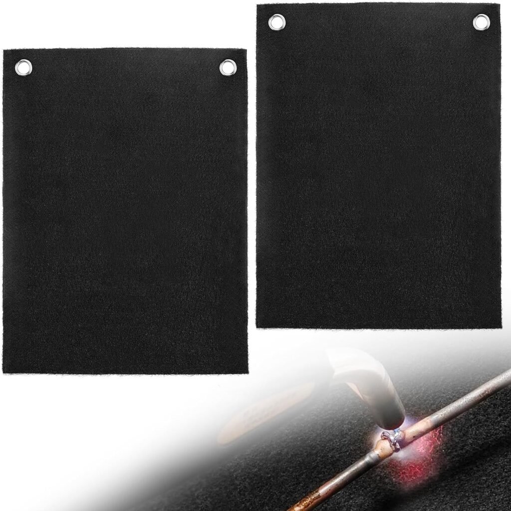 2 Pack Carbon Felt Welding Blanket Fireproof, 1800°F Heat Resistant Flame Retardant Protective Mat Insulation Pad for Soldering Welding Brazing Plumbing Supplies, 12 x 36 Tailorable