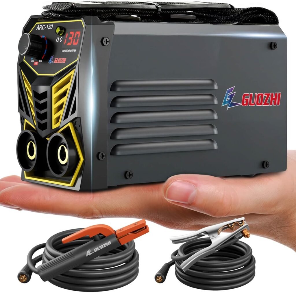 GZ GUOZHI Stick Welder Small Mini Portable, 110V 130A ARC MMA Welding Machine with 10ft Electrode Holder Cable  10ft Work Clamp, IGBT Inverter Welder Digital Display, Welder Nomanlly at -68°F