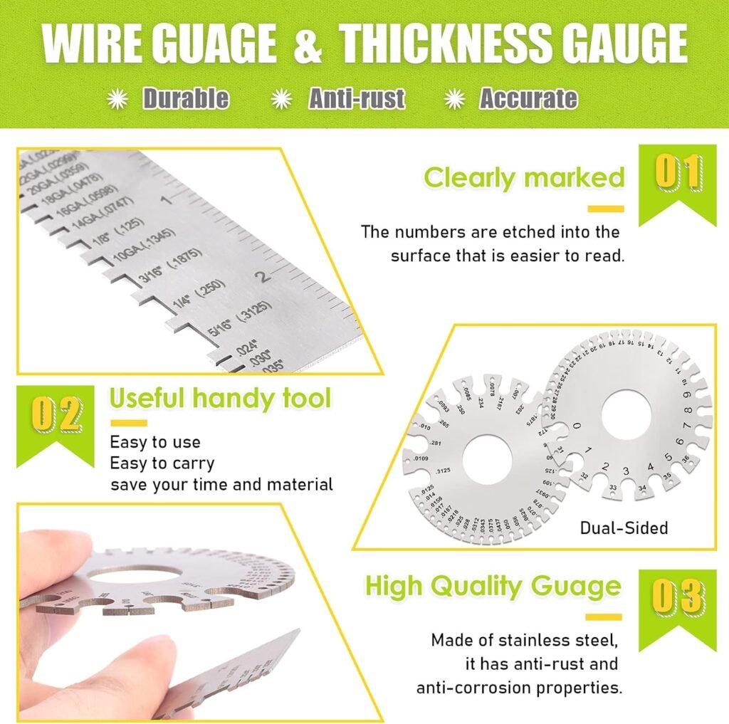 Keadic 6 pcs Welding Slag Removal Tool Include Multi-Functional Welding Pliers, 10 Welding Chipping Hammer, Welding Gloves, Wire Brush and 2 Pcs Metal Welding Gage