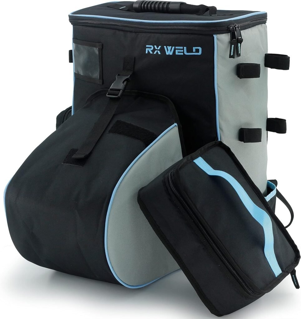 RX WELD Black Welding Backpack, Welding Tools Backpack Extreme Gear Pack with Helmet Catch