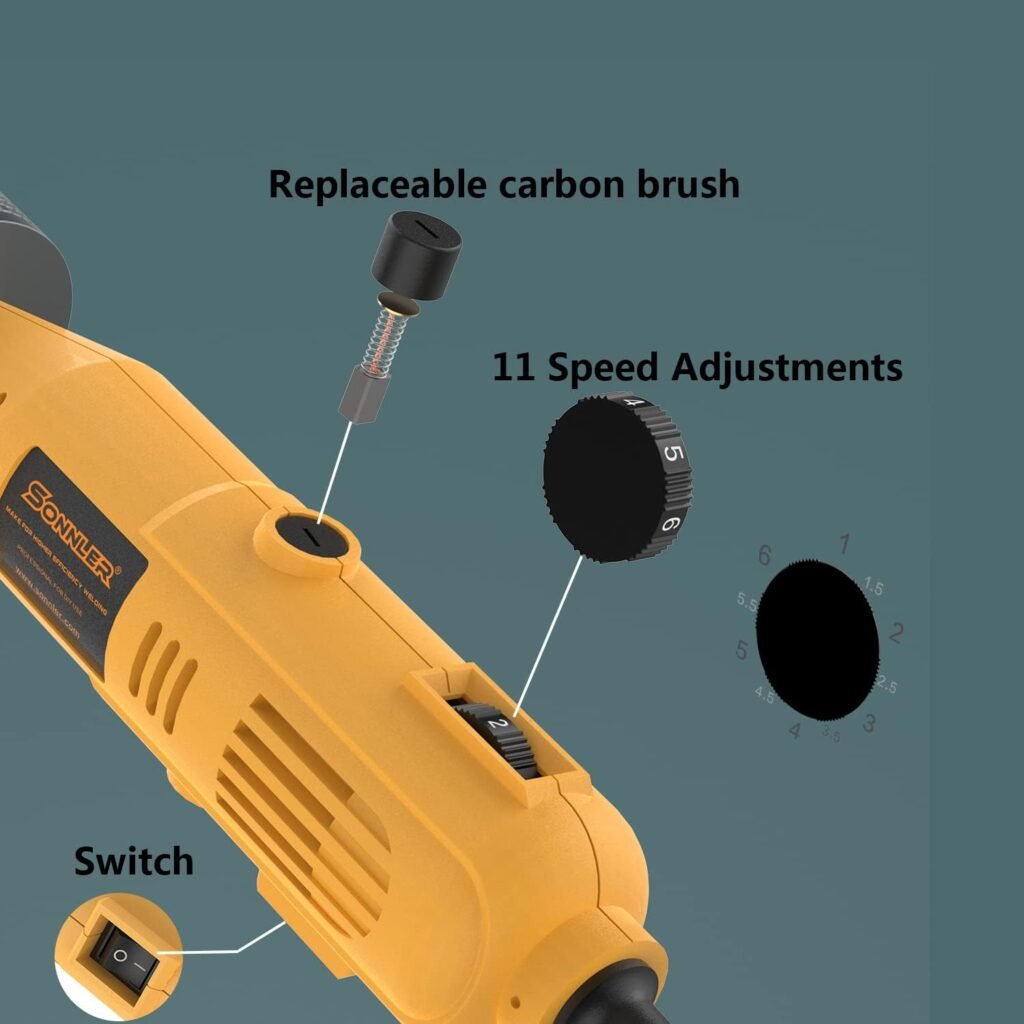 SONNLER Tungsten Electrode Sharpener Grinder For TIG welding, 6 Sizes 10 Angles, TIG Welding Rotary Tool With Flat Grinding Block Cut-Off Slot, 10 Diamond Wheels, 3 CNC Mandrels