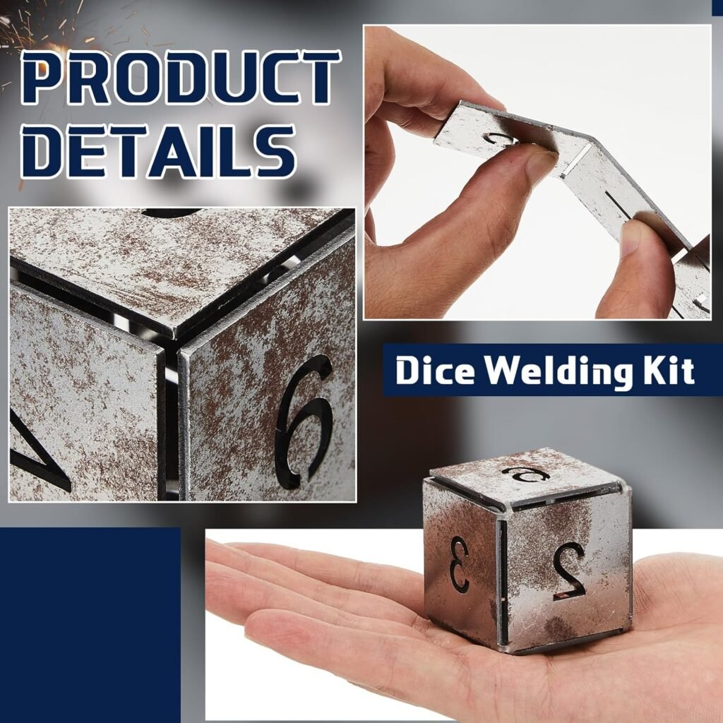 Therwen 5 Pieces Welding Practice Kit Steel 16 Gauge Dice Welding Coupons DIY Welding Equipment Mild Triangle Plate for Beginners TIG MIG Gas Arc Stick Welding Training Accessories Tools, 5 Styles